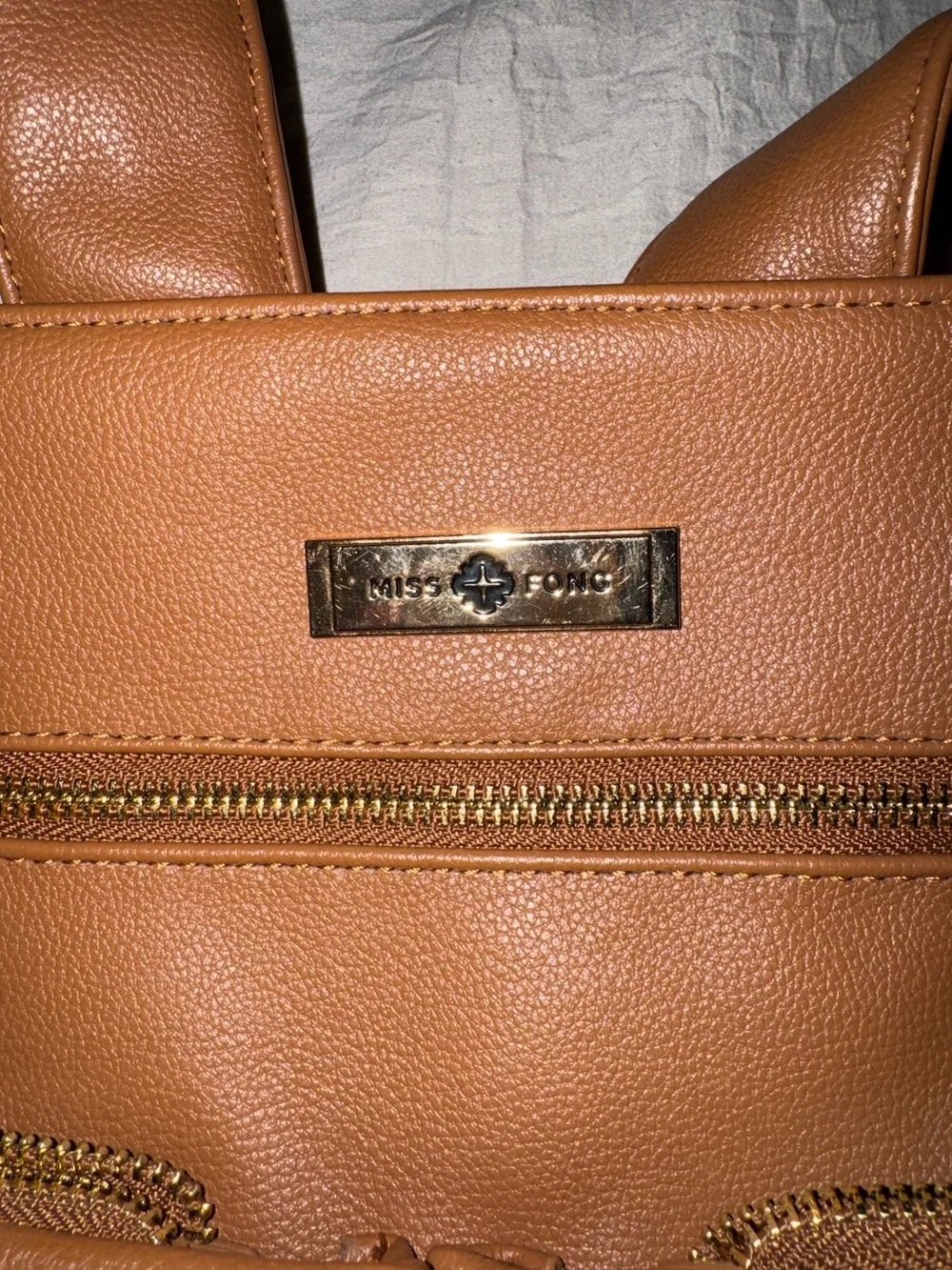 Tan Vegan Leather Tote Bag
